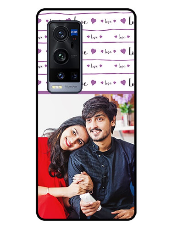 Custom Vivo X60 Pro Plus 5G Custom Glass Mobile Case - Couples Heart Design