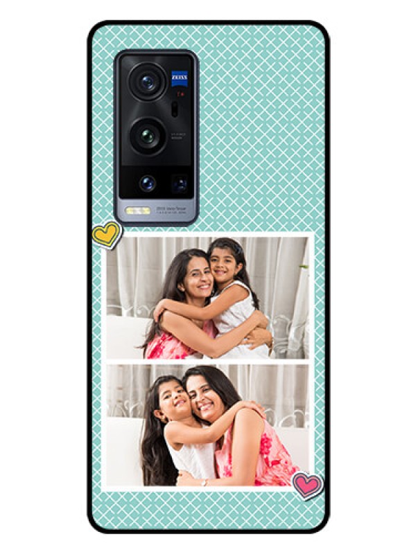 Custom Vivo X60 Pro Plus 5G Custom Glass Phone Case - 2 Image Holder with Pattern Design