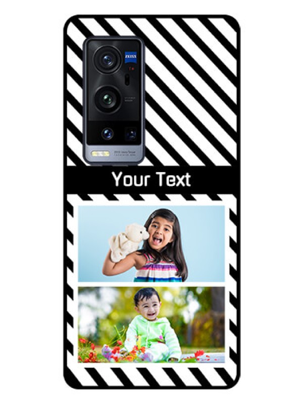 Custom Vivo X60 Pro Plus 5G Photo Printing on Glass Case - Black And White Stripes Design