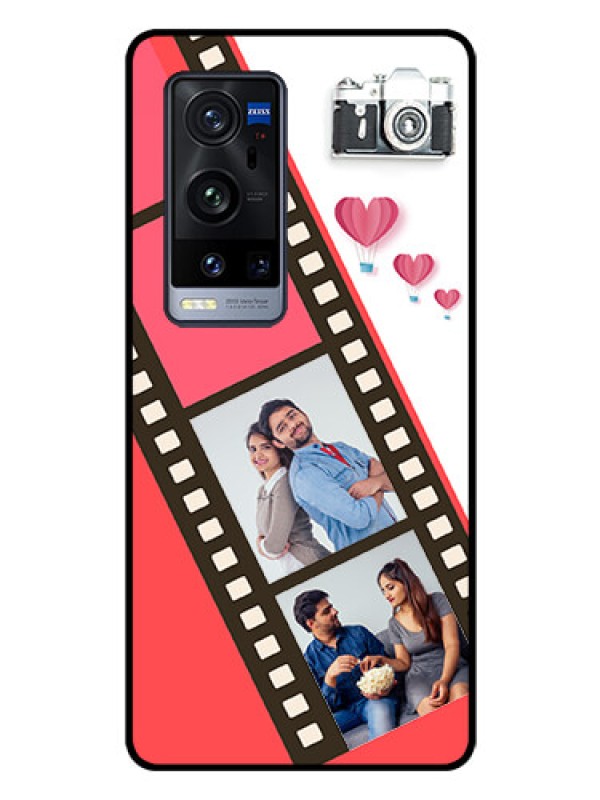 Custom Vivo X60 Pro Plus 5G Personalized Glass Phone Case - 3 Image Holder with Film Reel
