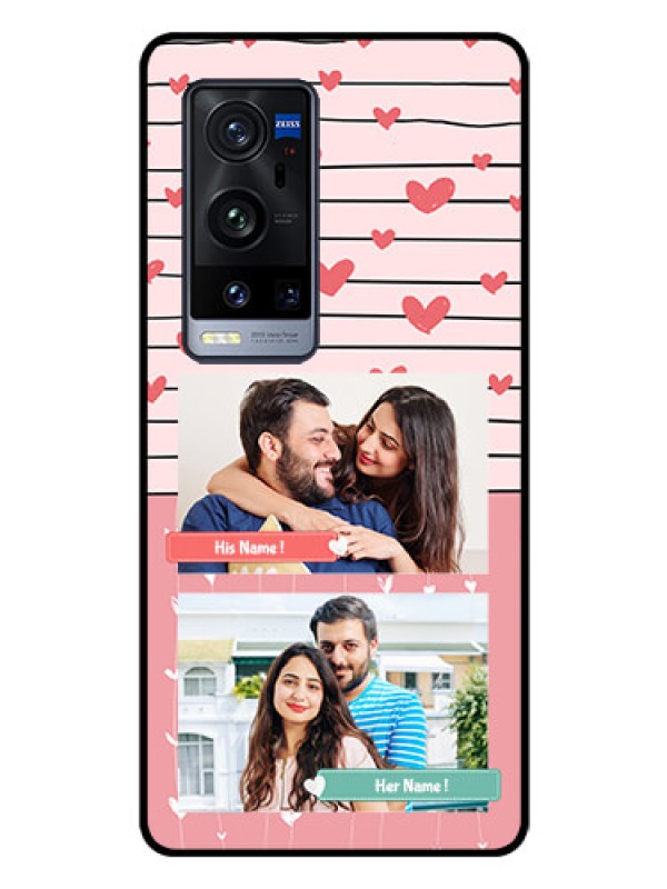 Custom Vivo X60 Pro Plus 5G Custom Glass Mobile Case - Photo with Heart Design