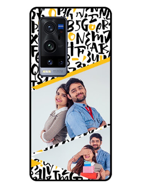 Custom Vivo X60 Pro Plus 5G Custom Glass Mobile Case - Letters Pattern Design
