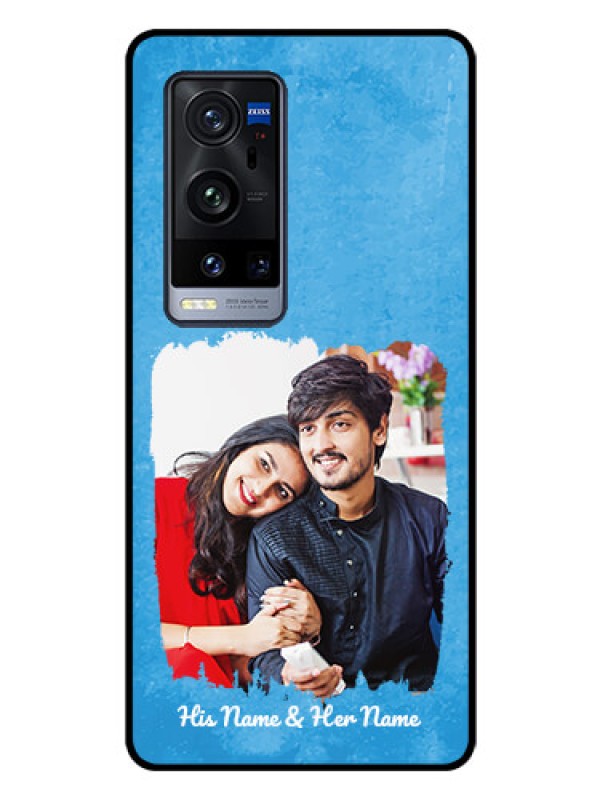 Custom Vivo X60 Pro Plus 5G Custom Glass Phone Case - Blue Color Vintage Design