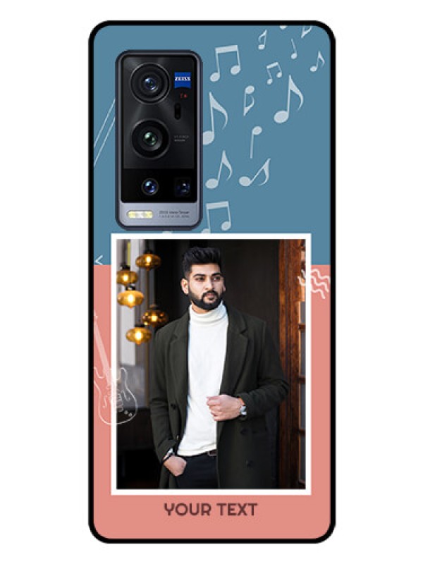 Custom Vivo X60 Pro Plus 5G Photo Printing on Glass Case - with Color Musical Note Design