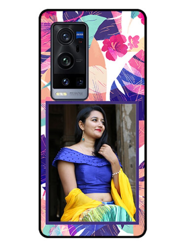 Custom Vivo X60 Pro Plus 5G Custom Glass Mobile Case - Abstract Floral Design