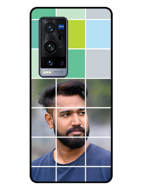 Custom Vivo X60 Pro Plus 5G Photo Printing on Glass Case - with white box pattern 