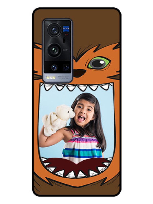 Custom Vivo X60 Pro Plus 5G Photo Printing on Glass Case - Owl Monster Back Case Design