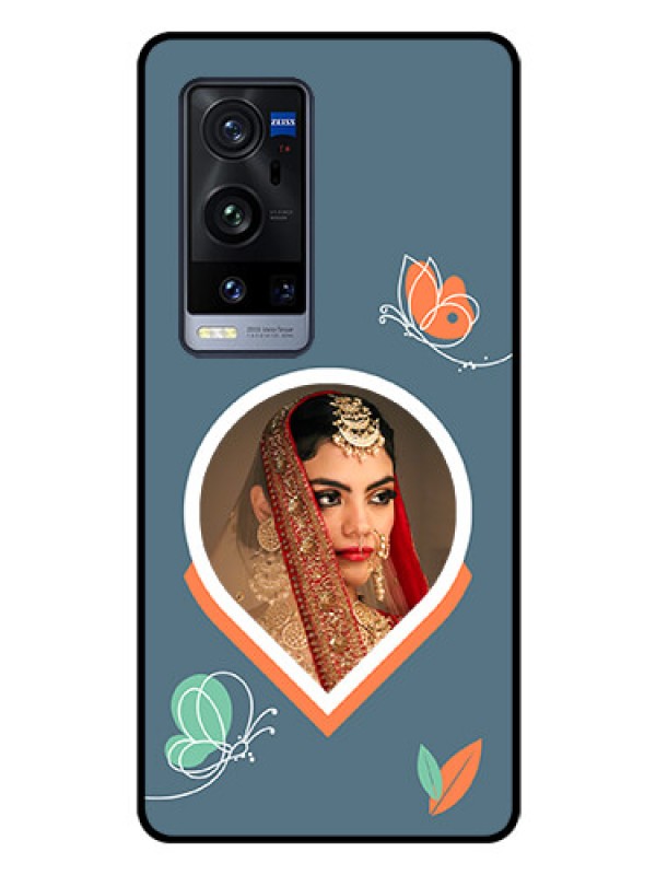 Custom Vivo X60 Pro Plus 5G Custom Glass Mobile Case - Droplet Butterflies Design