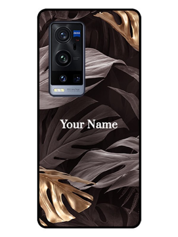 Custom Vivo X60 Pro Plus 5G Personalised Glass Phone Case - Wild Leaves digital paint Design