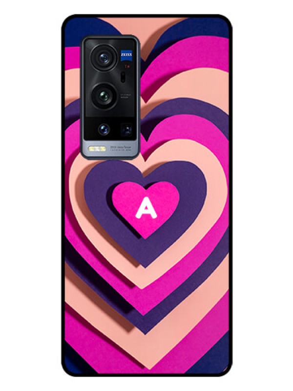 Custom Vivo X60 Pro Plus 5G Custom Glass Mobile Case - Cute Heart Pattern Design