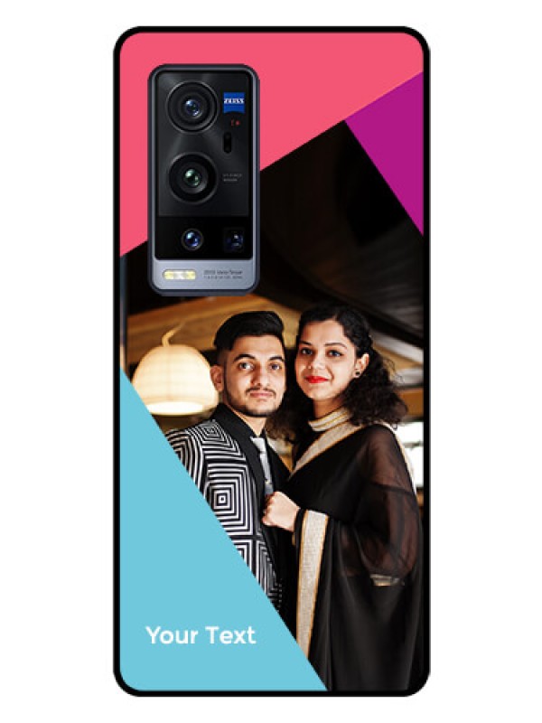 Custom Vivo X60 Pro Plus 5G Custom Glass Mobile Case - Stacked Triple colour Design