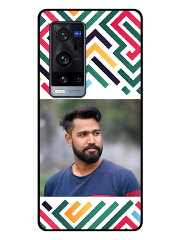 Custom Vivo X60 Pro Plus 5G Personalized Glass Phone Case - Colorful Maze Pattern Design