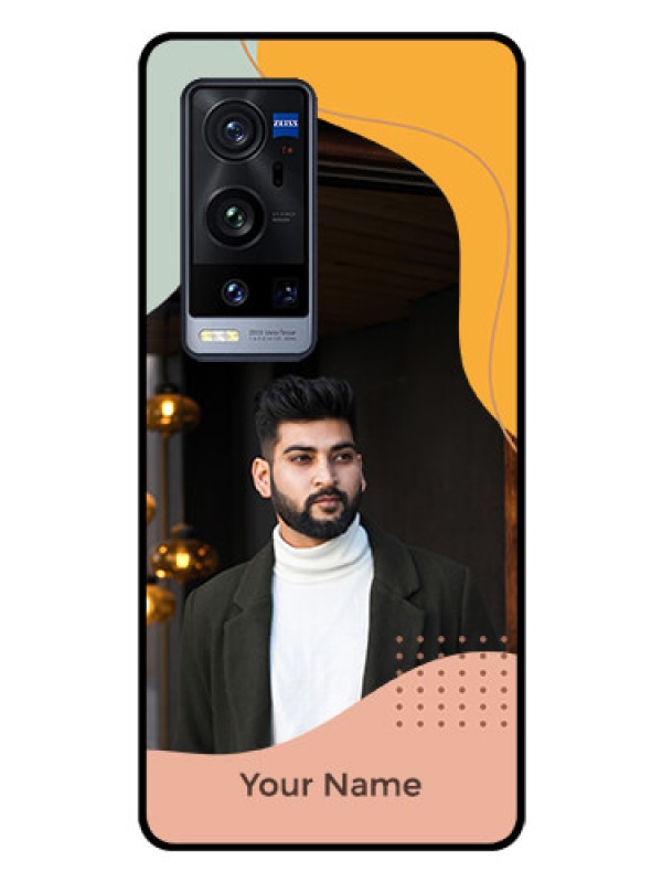 Custom Vivo X60 Pro Plus 5G Personalized Glass Phone Case - Tri-coloured overlay design