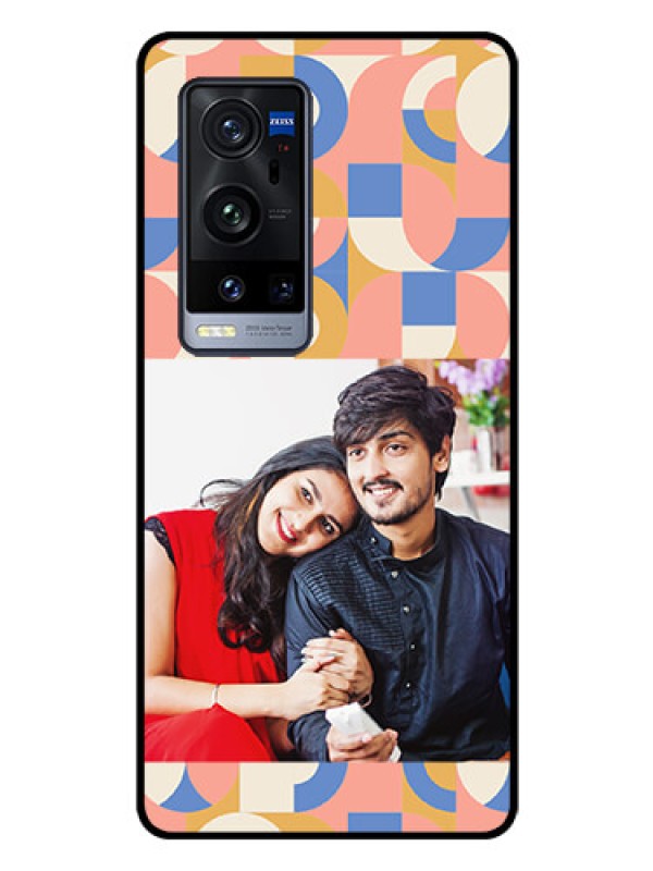 Custom Vivo X60 Pro Plus 5G Photo Printing on Glass Case - Semi-circle Maze Pattern Design