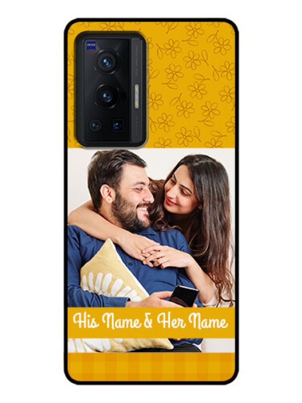 Custom Vivo X70 Pro 5G Custom Glass Mobile Case - Yellow Floral Design
