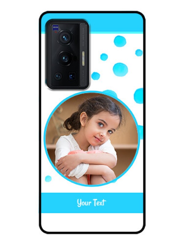 Custom Vivo X70 Pro 5G Photo Printing on Glass Case - Blue Bubbles Pattern Design