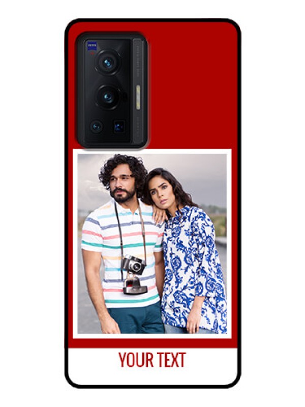 Custom Vivo X70 Pro 5G Personalized Glass Phone Case - Simple Red Color Design