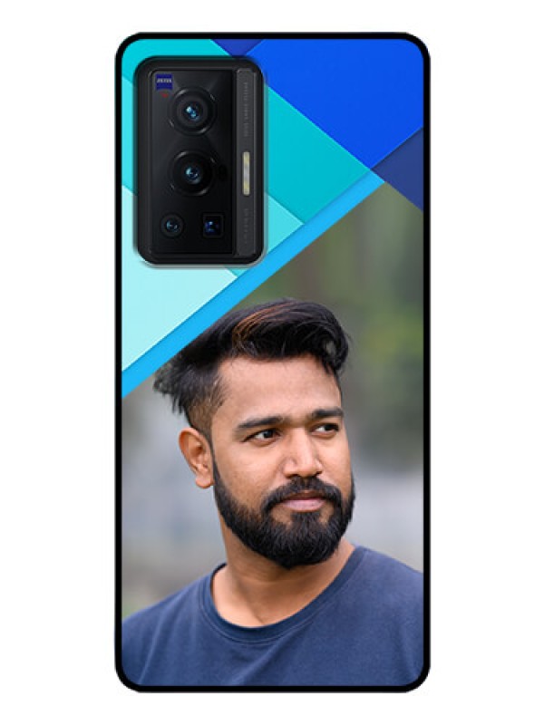 Custom Vivo X70 Pro 5G Custom Glass Phone Case - Blue Pattern Design