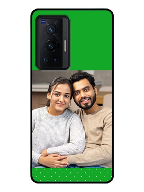 Custom Vivo X70 Pro 5G Personalized Glass Phone Case - Green Pattern Design