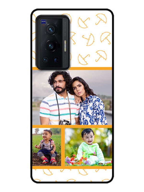 Custom Vivo X70 Pro 5G Custom Glass Mobile Case - Yellow Pattern Design