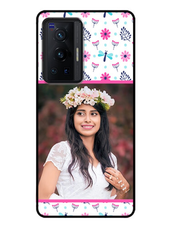 Custom Vivo X70 Pro 5G Photo Printing on Glass Case - Colorful Flower Design
