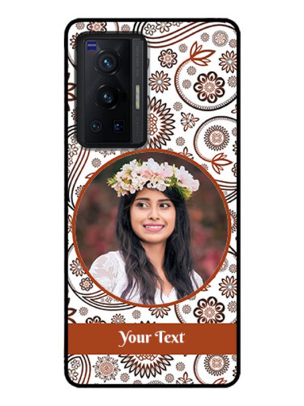 Custom Vivo X70 Pro 5G Custom Glass Mobile Case - Abstract Flower Design