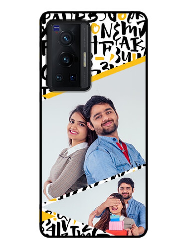 Custom Vivo X70 Pro 5G Custom Glass Mobile Case - Letters Pattern Design