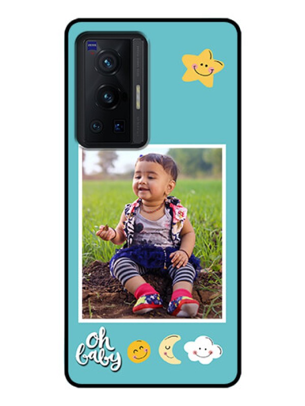 Custom Vivo X70 Pro 5G Personalized Glass Phone Case - Smiley Kids Stars Design