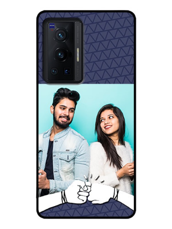 Custom Vivo X70 Pro 5G Photo Printing on Glass Case - with Best Friends Design