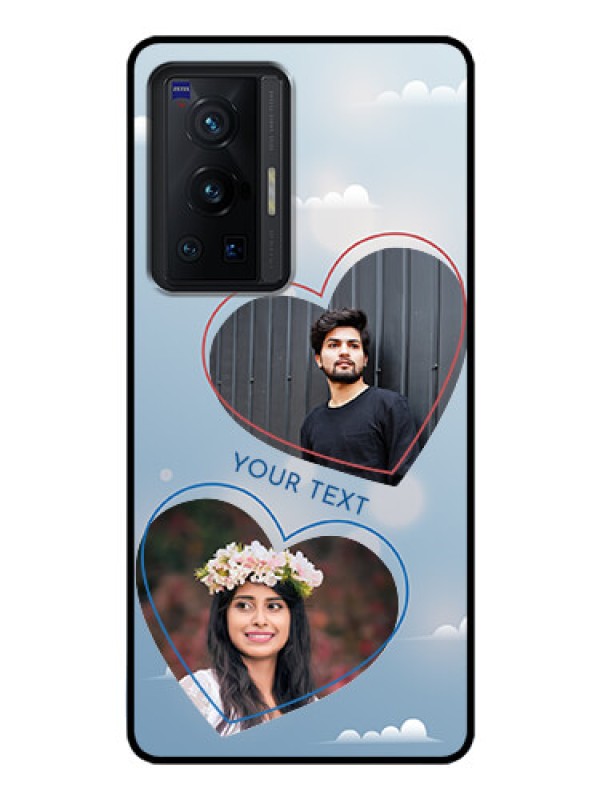 Custom Vivo X70 Pro 5G Custom Glass Mobile Case - Blue Color Couple Design