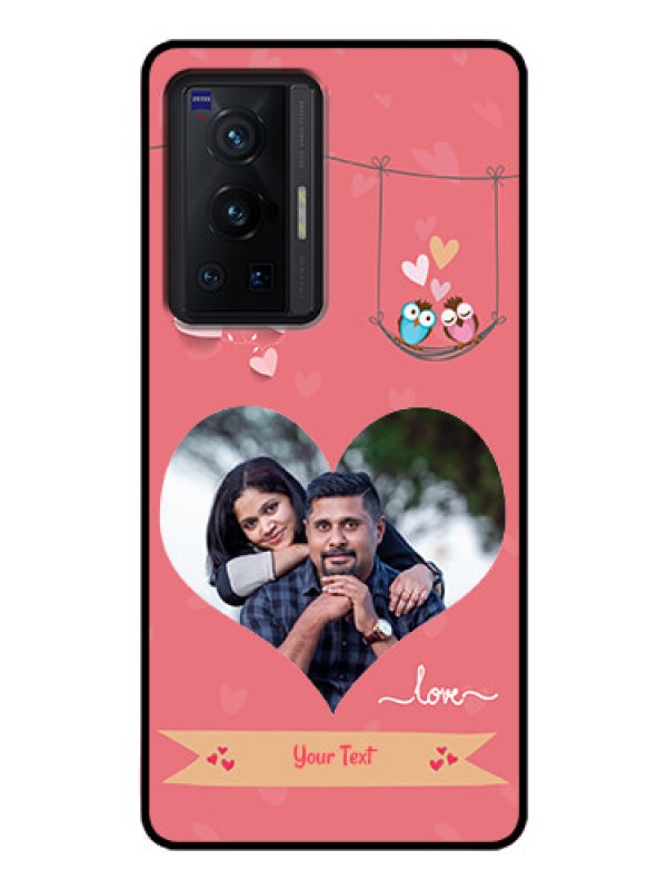 Custom Vivo X70 Pro 5G Personalized Glass Phone Case - Peach Color Love Design