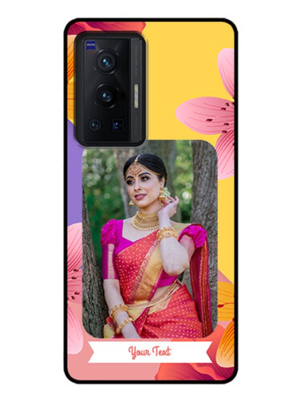 Custom Vivo X70 Pro 5G Custom Glass Mobile Case - 3 Image With Vintage Floral Design
