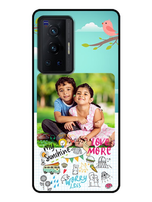 Custom Vivo X70 Pro 5G Photo Printing on Glass Case - Doodle love Design
