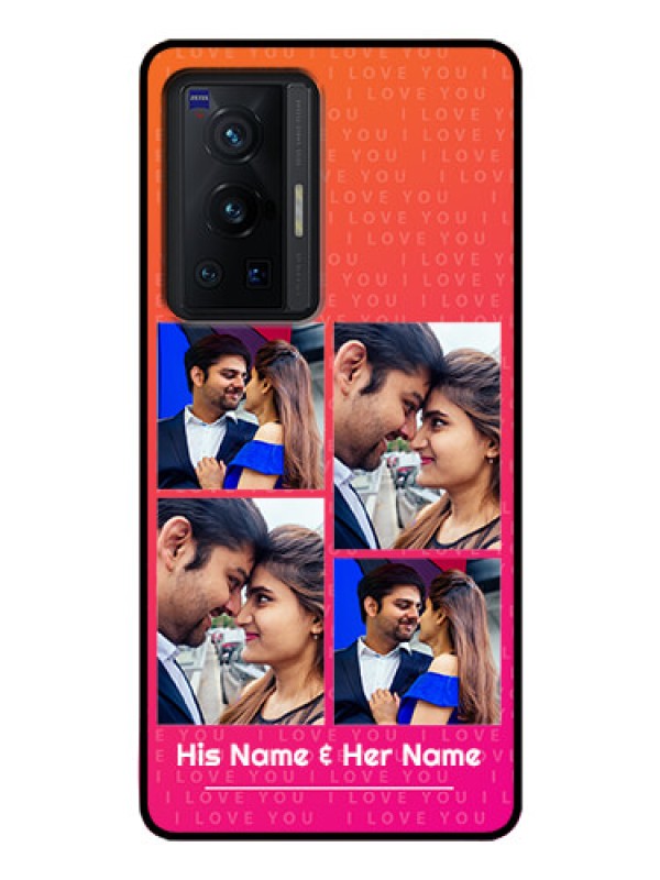 Custom Vivo X70 Pro 5G Custom Glass Phone Case - I Love You Pink Design