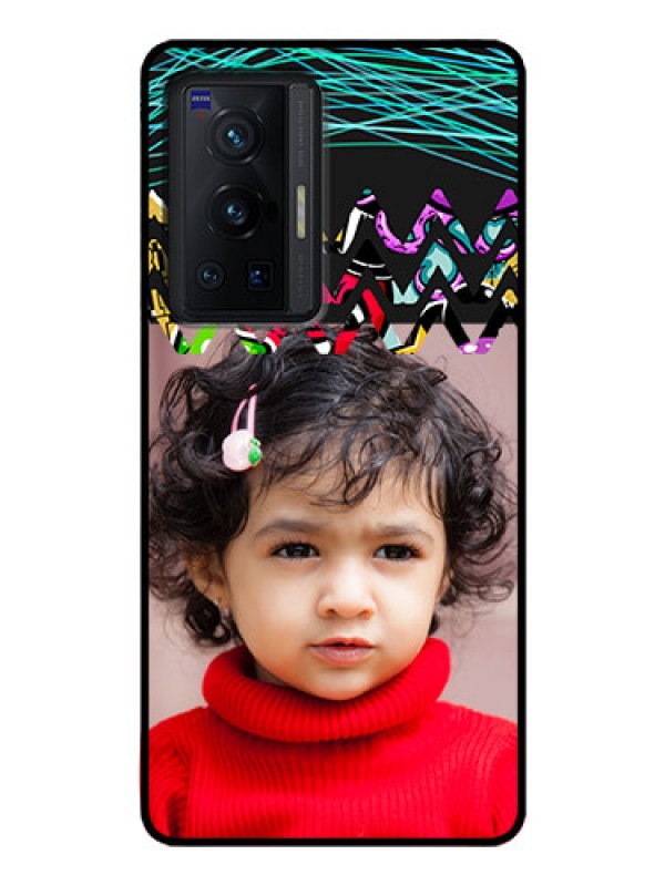Custom Vivo X70 Pro 5G Personalized Glass Phone Case - Neon Abstract Design