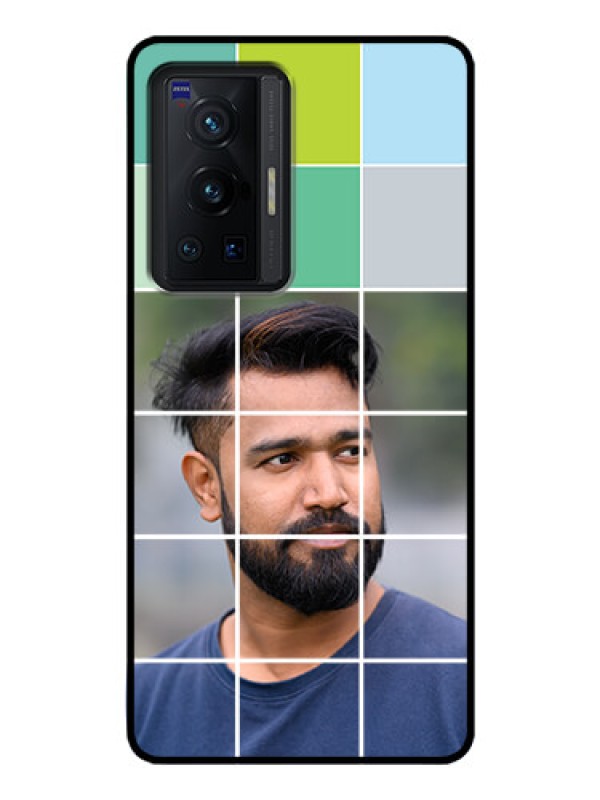 Custom Vivo X70 Pro 5G Photo Printing on Glass Case - with white box pattern