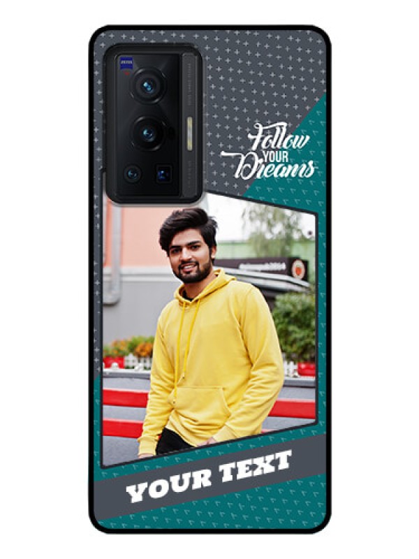 Custom Vivo X70 Pro 5G Personalized Glass Phone Case - Background Pattern Design with Quote