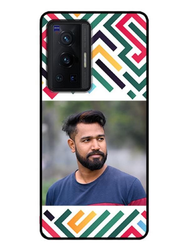 Custom Vivo X70 Pro 5G Personalized Glass Phone Case - Colorful Maze Pattern Design