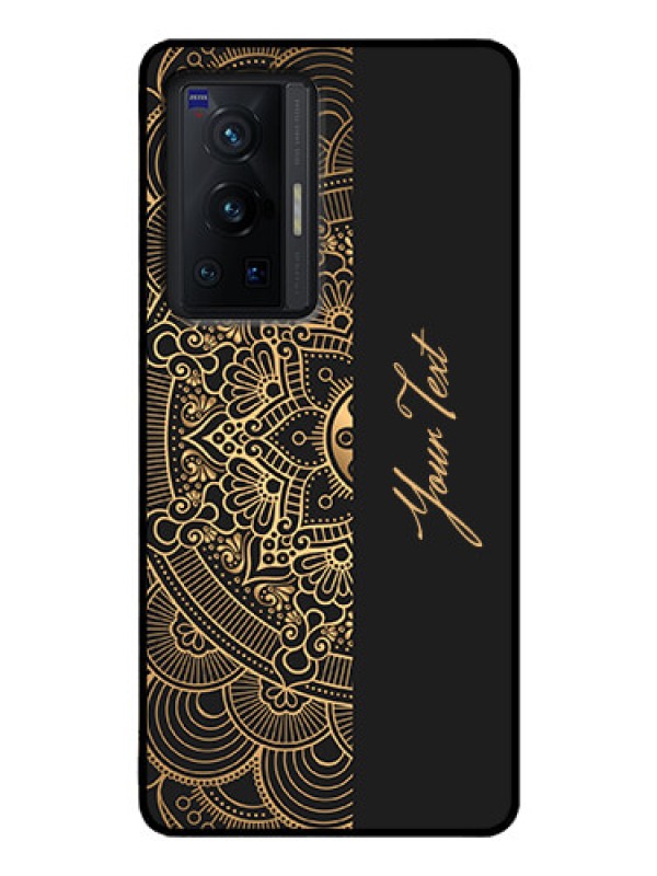 Custom Vivo X70 Pro 5G Photo Printing on Glass Case - Mandala art with custom text Design