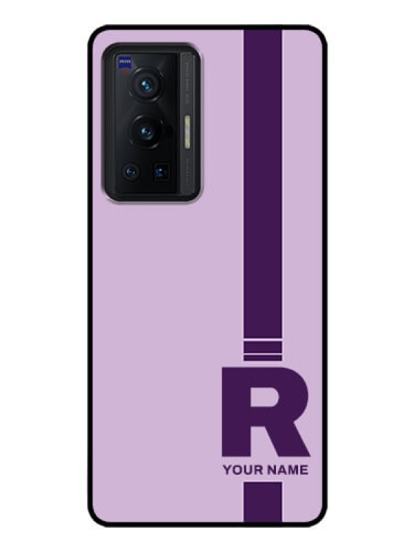 Custom Vivo X70 Pro 5G Photo Printing on Glass Case - Simple dual tone stripe with name Design