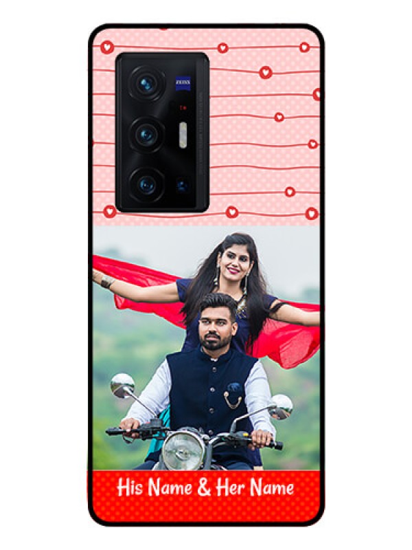 Custom Vivo X70 Pro Plus 5G Personalized Glass Phone Case - Red Pattern Case Design