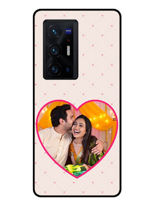 Custom Vivo X70 Pro Plus 5G Custom Glass Mobile Case - Heart Shape Design
