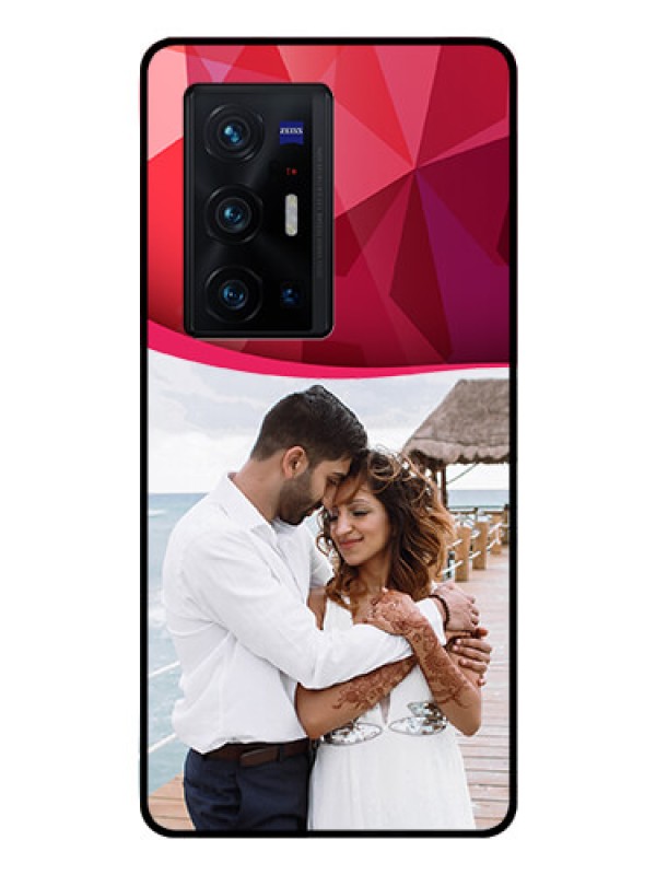 Custom Vivo X70 Pro Plus 5G Custom Glass Mobile Case - Red Abstract Design