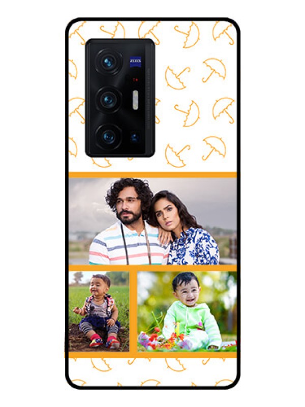 Custom Vivo X70 Pro Plus 5G Custom Glass Mobile Case - Yellow Pattern Design