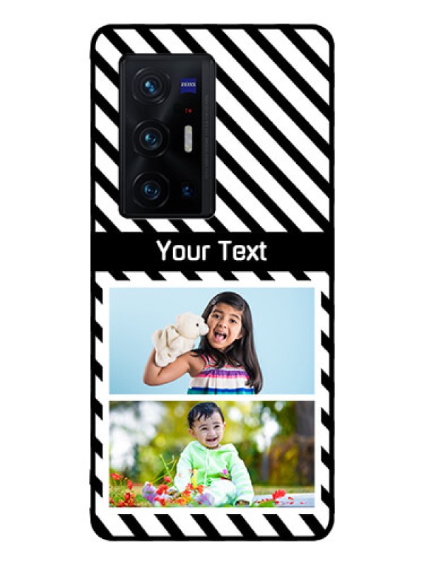 Custom Vivo X70 Pro Plus 5G Photo Printing on Glass Case - Black And White Stripes Design