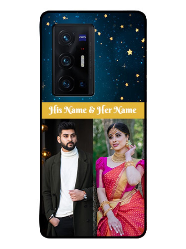Custom Vivo X70 Pro Plus 5G Custom Glass Phone Case - Galaxy Stars Backdrop Design