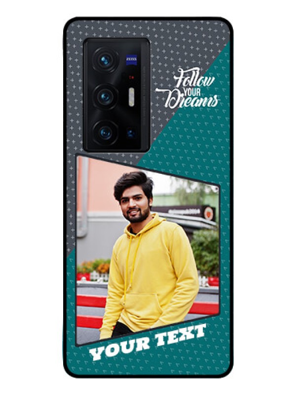 Custom Vivo X70 Pro Plus 5G Personalized Glass Phone Case - Background Pattern Design with Quote