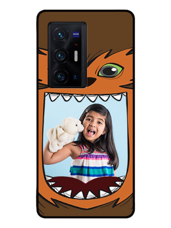 Custom Vivo X70 Pro Plus 5G Photo Printing on Glass Case - Owl Monster Back Case Design