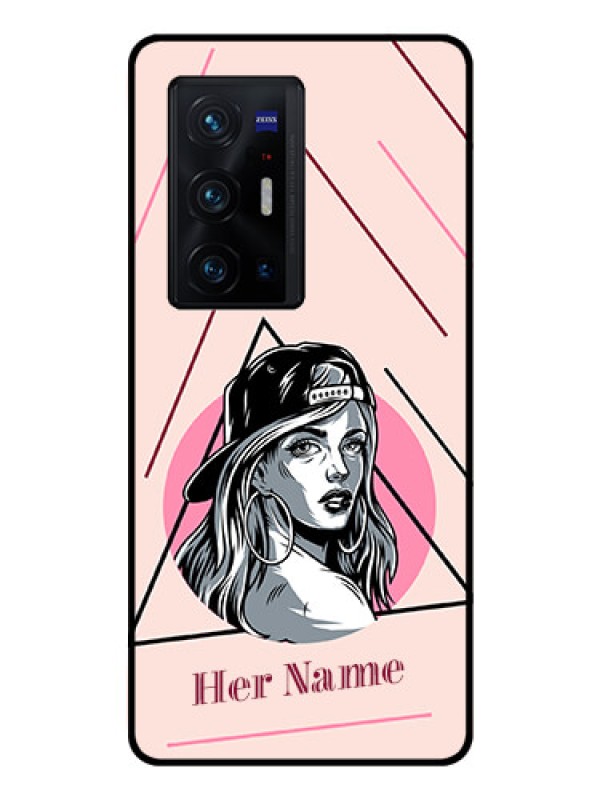 Custom Vivo X70 Pro Plus 5G Personalized Glass Phone Case - Rockstar Girl Design