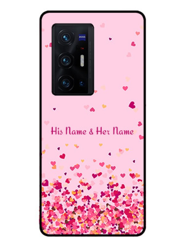 Custom Vivo X70 Pro Plus 5G Photo Printing on Glass Case - Floating Hearts Design